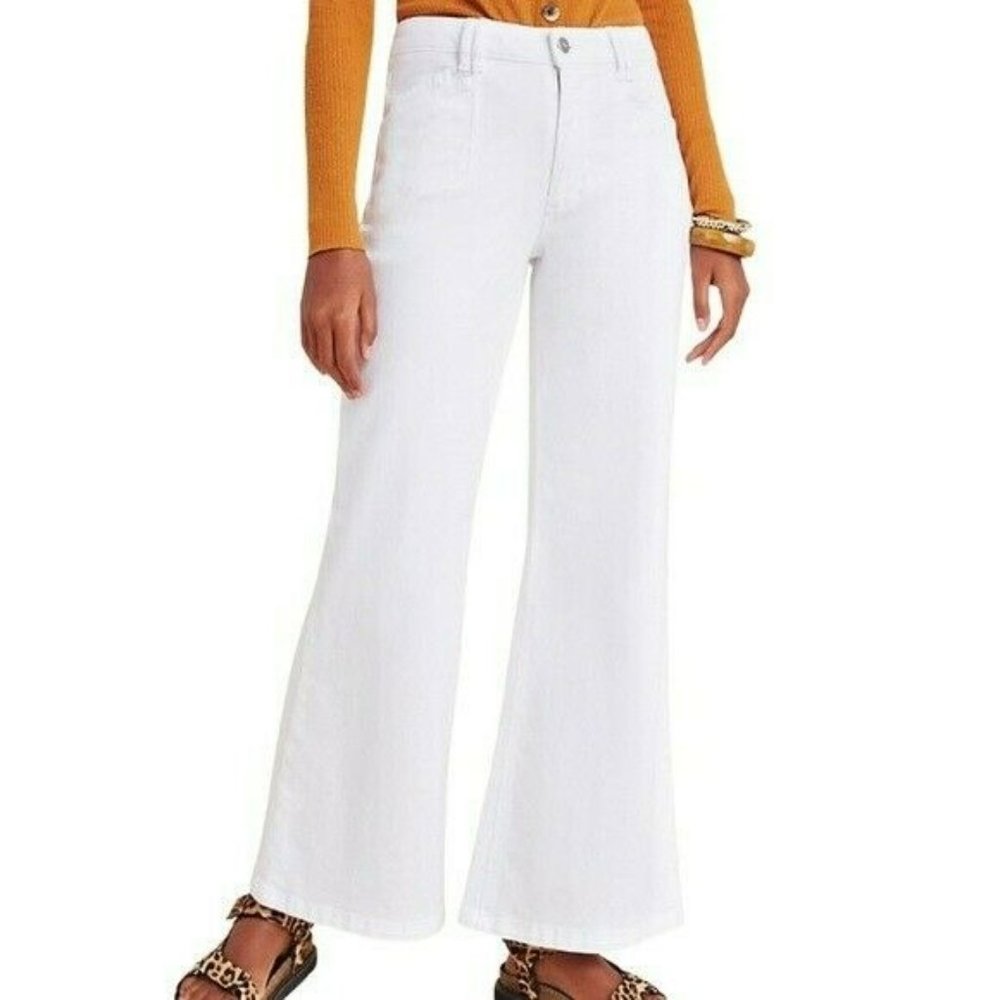 Paige Sutton Petite High Rise White Wide Leg Jeans Size 27 Petite New with tags